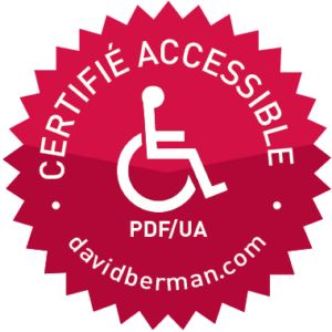 Badge declaring "Certified Accessible PDF/UA davidberman.com"