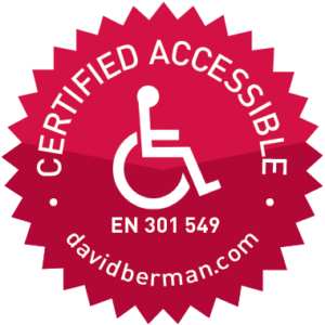 Badge declaring "Certified Accessible EN 301 549 davidberman.com"